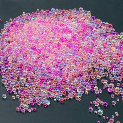 AB Color Plated 3D Nail Art Glass Mini Ball Beads MRMJ-WH0064-40A-1