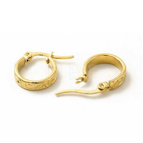 201 Stainless Steel Grooved Spiral Hoop Earrings with 304 Stainless Steel Pins for Women EJEW-M214-09D-G-1