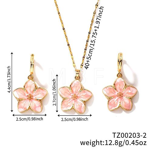 Rustic Style Brass Enamel Flower Jewelry Set SG9376-2-1