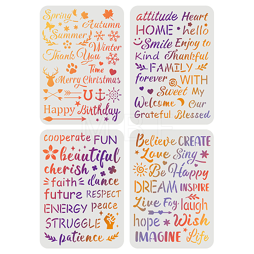 PET Hollow out Drawing Painting Stencils Sets for Kids Teen Boys Girls DIY-WH0172-429-1