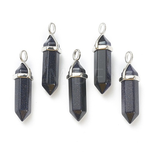 Synthetic Blue Goldstone Pendants G-M378-01P-A06-1