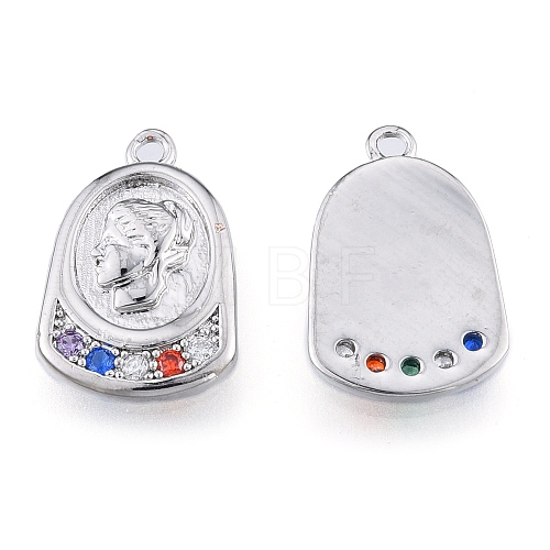 Brass Micro Pave Colorful Cubic Zirconia Pendants KK-N216-578P-1