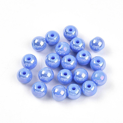 Electroplate Pearlized Glass Pearl Beads EGLA-T021-14A-06-1