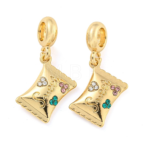 Rack Plating Alloy Pave Rhinestone Sweet Candy European Dangle Charms FIND-B034-04G-1