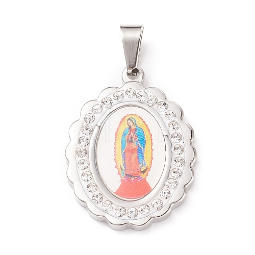 304 Stainless Steel Lady of Guadalupe Pendants STAS-G102-66P-1
