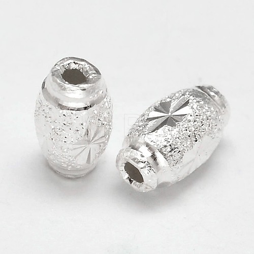 Fancy Cut Oval 925 Sterling Silver Textured Beads STER-F012-17B-1