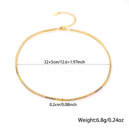 S925 Silver Micro-Inlaid Colorful Zircon Necklace Fashionable and Versatile MO5140-1-1