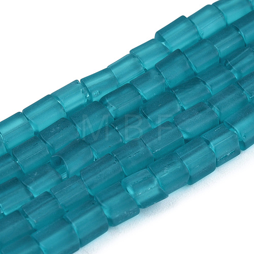 Transparent Frosted Glass Bead Strands GLAA-N047-08-B04-1