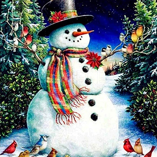 Christmas Theme Snowman DIY Diamond Painting Kits PW-WGB0DEB-04-1