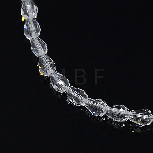 Teardrop Crystal Glass Beads Strands GLAA-F022-C01-1