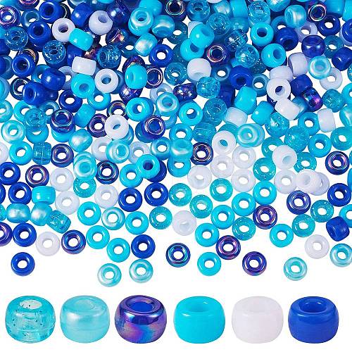 1200Pcs 2 Style 3 Colors Mixed Effect Acrylic European Beads OACR-SZ0001-28-1