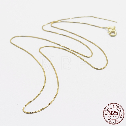 925 Sterling Silver Box Chain Necklaces STER-F039-45cm-05G-1