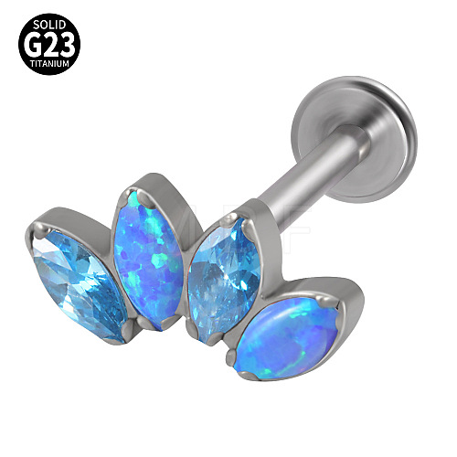 G23 Titanium with Cubic Zirconia Threadless Labrets WGA6216-13-1