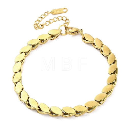 304 Stainless Steel Horse Eye Link Chain Bracelets for Women BJEW-G712-11G-1