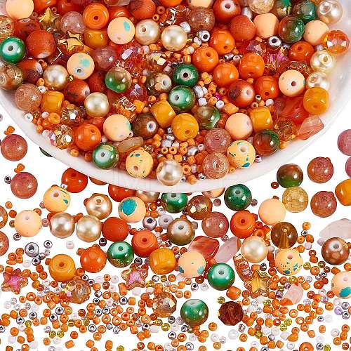 2 Bag Glass Round Beads Set JX547G-1