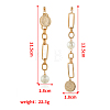 Coin Iron Tassel Stud Earrings LI8396-1-3