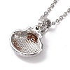 304 Stainless Steel Shell Shape Pendant Necklace for Women STAS-E154-18P-3