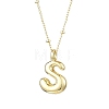1Pc Initial Letter Brass Pendant Necklaces NJEW-YW0001-24S-1
