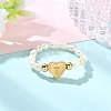 Natural Freshwater Pearl & 304 Stainless Steel Bead Finger Rings RJEW-FS00001-20-4