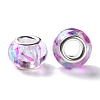 Transparent Two-Color Brass Cores Acrylic European Beads OACR-M024-05S-01-2