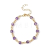 Natural Amethyst Round Beaded Bracelets for Women BJEW-JB12875-02-2