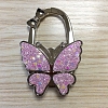 Glitter Butterfly Zinc Alloy Crystal Rhinestone Bag Hanger BAGH-F001-A11-1