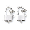 Brass Padlock Lobster Claw Clasp KK-CBA50B0-03P-1