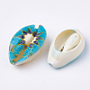 Printed Cowrie Shell Beads SHEL-S274-27G-1