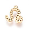 Golden Plated Brass Micro Pave Cubic Zirconia Charms ZIRC-L075-51L-2