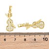 Brass Micro Pave Clear Cubic Zirconia Pendants CU-CBABDE1-16G-3