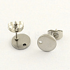 Non-Tarnish 304 Stainless Steel Stud Earring Findings LS-STAS-R063-35-10mm-1