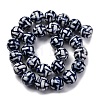 Handmade Blue and White Porcelain Beads Strands PORC-I027-04F-2