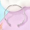 Wave Alloy Cuff Bangles BJEW-L701-04P-2