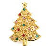 Christmas Theme Alloy Colorful Rhinestone Brooches JEWB-S022-02C-G-1