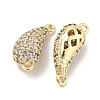Brass Micro Pave Clear Cubic Zirconia Connector Charms KK-L211-004G-2