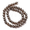 Electroplated Natural Agate Beads Strands G-B191-A07-8mm-17-4