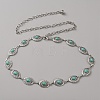 Zinc Alloy with Resin Synthetic Turquoise Oval Link Waist Belly Chains AJEW-WH0063-569P-1