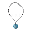 Dyed Natural Blue Crazy Agate Geometric Pendant Adjustable Black Waxed Cotton Cord Necklaces for Women NJEW-JN05475-5