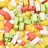 4 Colors Christmas 2-Hole Baking Paint Glass Seed Beads SEED-X0058-08-2