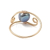 Copper Wired Natural Pearl Finger Rings RJEW-JR00979-5