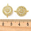 Rack Plating Brass Pave Cubic Zirconia Wheel Connector Charms KK-Z063-28G-01-3