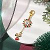 Christmas Theme Deer Snowflake Alloy Enamel Pendant Decorations HJEW-JM02133-2