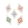 Glass Seed Beaded Connector Charms PALLOY-MZ01110-1