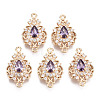 Brass Micro Pave Cubic Zirconia Links Connectors X-KK-R111-011-A03-1