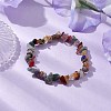 Natural & Synthetic Mixed Gemstone Chip Beaded Stretch Bracelets for Women Men BJEW-JB10652-02-2