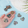 8Pcs Natural Paua Shell/Abalone Shell Pendants SHEL-BC0001-048A-3