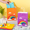 12Pcs 6 Colors Paper Rainbow Printed Carry Storage Tote Bags ABAG-TA0002-05A-6