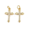 Brass Micro Pave Cubic Zirconia Pendants ZIRC-P060-21G-1-1