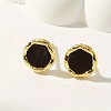 Flat Round 201 Stainless Steel Stud Earrings HI5759-1-1