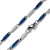 201 Stainless Steel Bar Link Chain Necklaces for Men Women NJEW-G112-07B-BLP-3